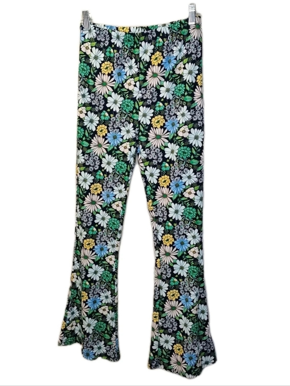 Tween Diva Daisy Flare Leggings XXS Teen Sz 16 26/28" Navy Floral Cottagecore